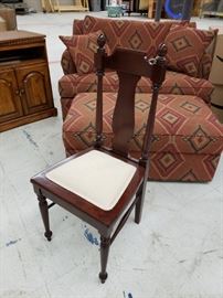 antique occasional chair with upholstered seat