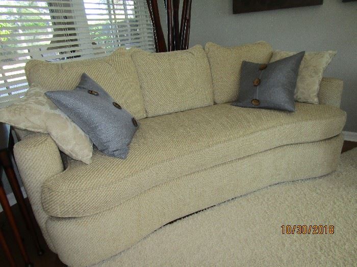 BERNHARDT CONTEMPORARY SOFA TAN FABRIC