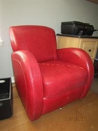 RWS LEATHER SWIVEL CASUAL CHAIR.. 