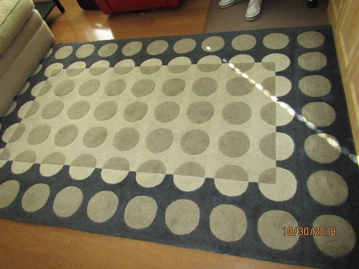 TAN CREAM GREY AND BROWN 5X8 CONTEMPORARY RUG