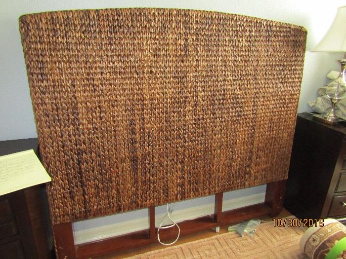 POTTERYBARN STRAW WEAVE 62"X54" QUEEN HEADBOARD..