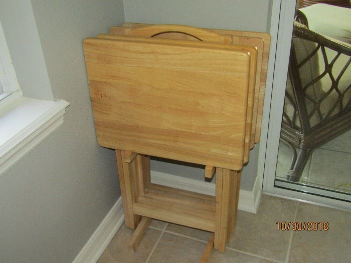 4 STACK TABLES AND HOLDER.. GREAT ANYWHERE