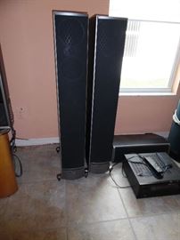 Tall "Polk" speakers with sub woofer