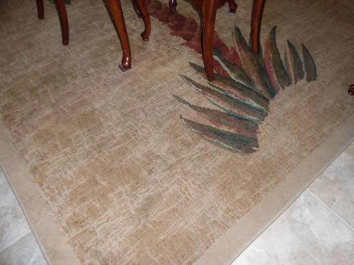 Palm rug, dining room