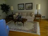 Lovely Sculptured Floral Rug. There are many lovely rugs available throughout the home!