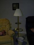 Brass Floor Lamp that is also a side table
