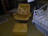 Leather Chair and Ottoman.
