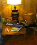 Vintage End Table and Lamp  2 Sets