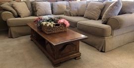 Craftmaster Sofa and Loveseat (NOT a sectional), Vintage Hardwood Coffee Table
