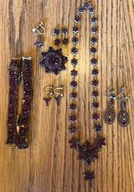 Garnet and Brass Set