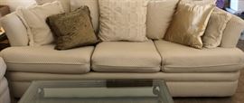 Sofa and Matching Loveseat w Reversible Pillows