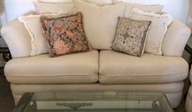 Sofa and Matching Loveseat w Reversible Pillows