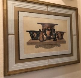 Art Engraved by Henry Moses (Print of Collection of Pots…artistic mats and frame) 
