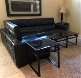 Z-Gallerie Reclining Black Sectional (Like New) 