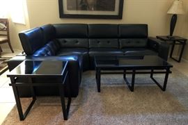 Z-Gallerie Reclining Black Sectional (Like New) 