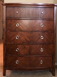 Ashley Queen Bedroom Suite: Padded Sleigh Bed, Dresser w Mirror, Highboy, 2 Nightstands
