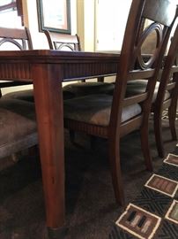 Ashley Dining Table w Leaf, 6 Chairs 
Ashley Upholstered Chairs (match Dining Room fabric) pair 
