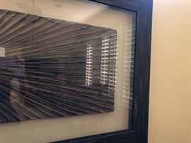 Art Z-Gallerie Wood Carving Starburst Framed 
