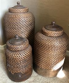 Set/3 Wicker Canisters 