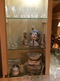 Llardro, China dish set, Crystal drinking glasses