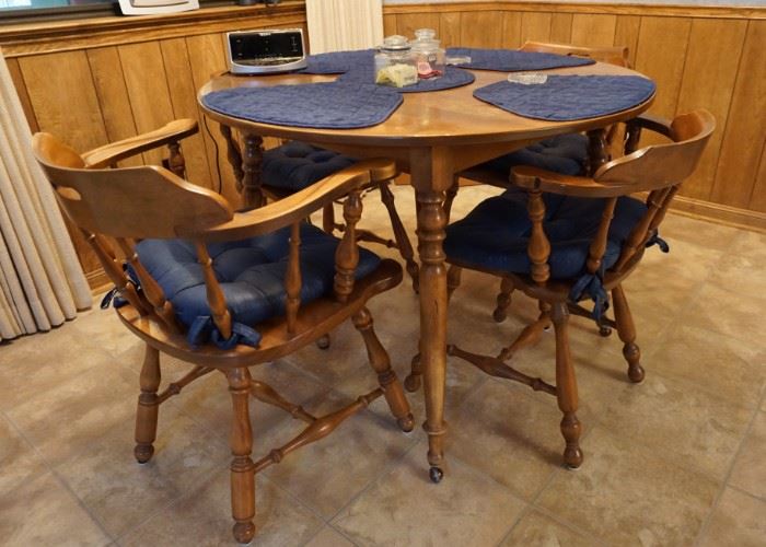 Maple dining room table and chairs
