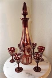 Bohemian glass decanter set