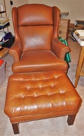 Wingback chair and ottoman