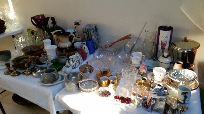 Misc. glassware, pottery and porcelain
