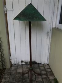 Hammered Iron Standing Lamp with Hand Made Shade