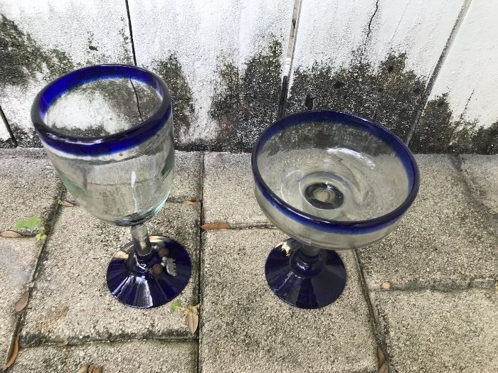 Set of Hand Blown Glasses from Mexico