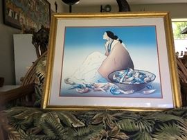 R.C. Gorman Print- Navajo Woman with Chiles