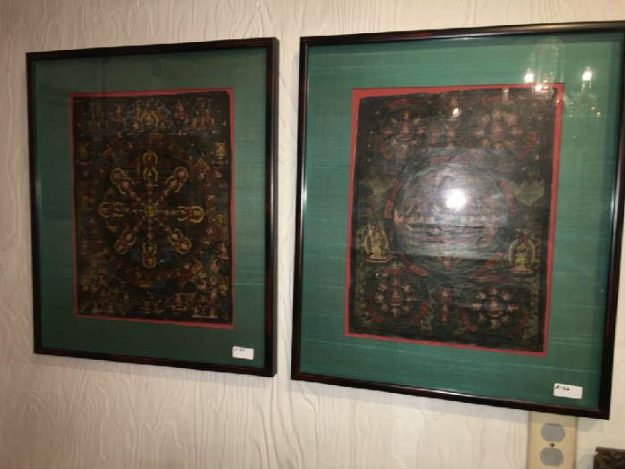 Pairs of Indonesian Thangkas.