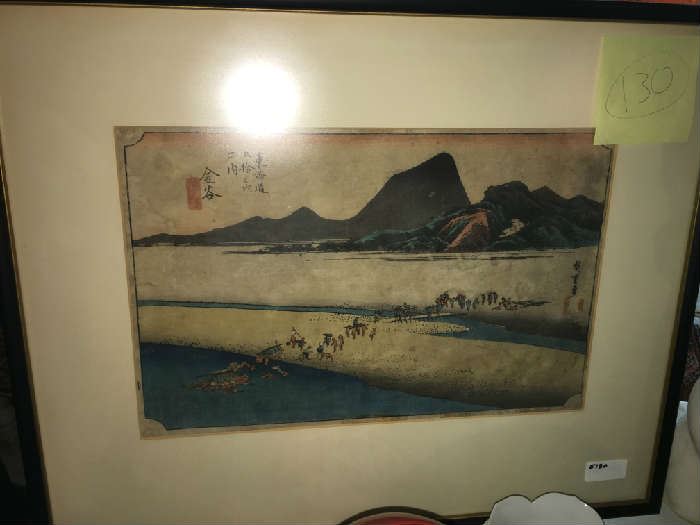 Woodblock Print. Hiroshige, 53 Stations of the Tokaido Rd. 1834