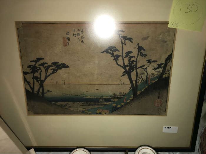 Woodblock Print, Hiroshige," 53 Stations of the Tokaido Rd." 1834