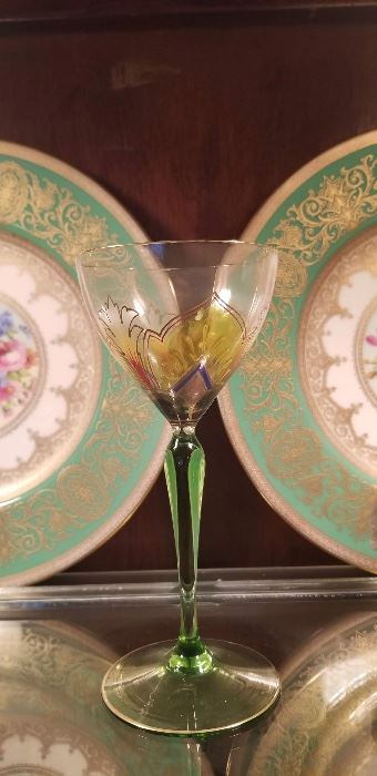 Beautiful Antique hand painted goblets