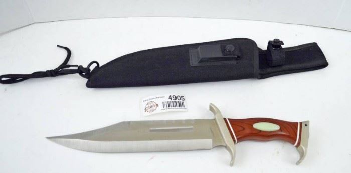 Knife With Compass on End and Belt Loop Sheath. Ov ...
