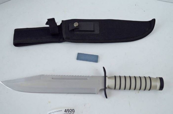 Maxam Survival Knife w Belt Loop Sheath and Sharp ...