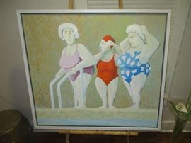 Woman in bathing suits, framed, Selfridge