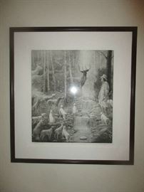 James Munce, signed and dated, number 7 of 60, hunting scene, framed