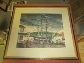 H Gilbert Foote. 1957, framed print, Mystic Seaport Conn.