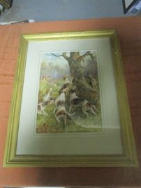 Arthur A Davis, hunting scene, framed print