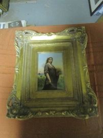 KPM tile, titled Ruth, R Diittrich, framed
