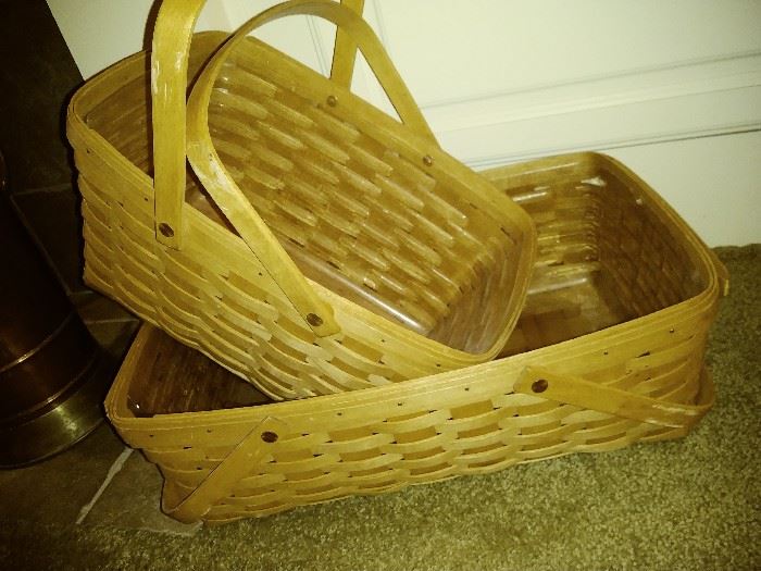 Several Longaberger baskets