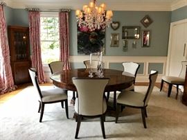 Theodore Alexander Jupe Round Table with Triangle Leaves