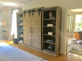 Arhause Bauman Barn Door Media Cabinet Holds TV and Storage approx 117 W x 8ft H