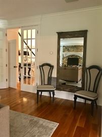 Restoration Hardware Mirror 6 x 3 and Pair of Side Chairs