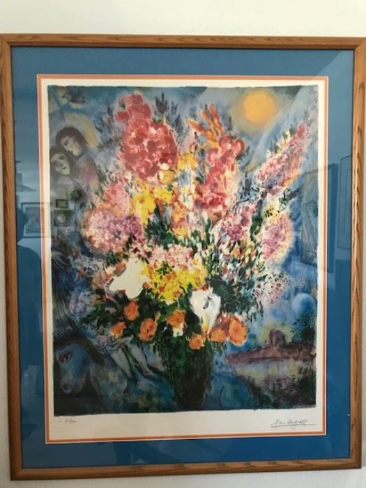 Blue Bouquet by Marc Chagall 350/500.  Purchased at the Hadasa Hospital in Israel next to Chagall windows in 1996.