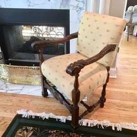 antique carved armchair