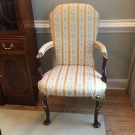 Kindel dining chairs with gilt highlights