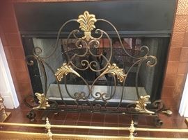 iron fireplace screen